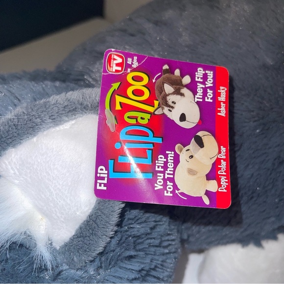 Flip A Zoo ASHER HUSKY and POPPY POLAR BEAR Stuffed Pillow Huggable Fun 19” - Picture 6 of 15